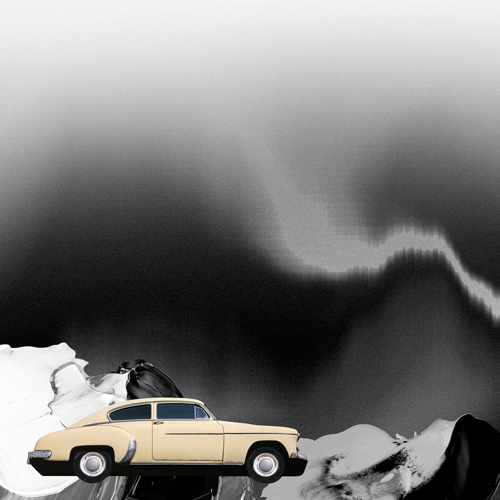 Retro car background, remixed from artworks by John Margolies