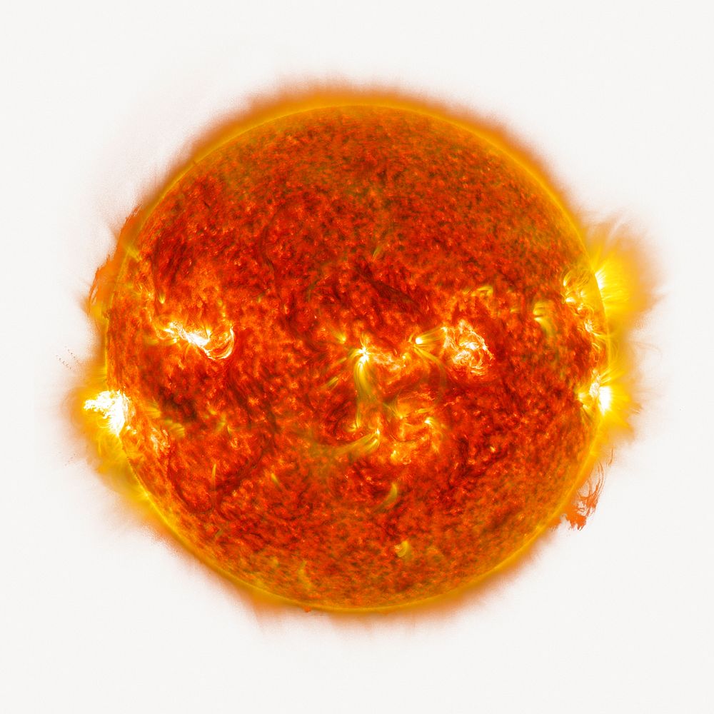 Sun surface clipart, solar flare design
