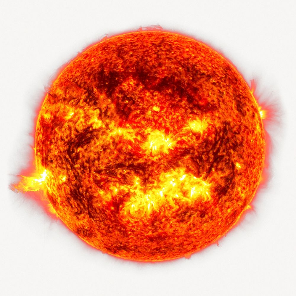 Solar flare clipart, glowing sun design psd