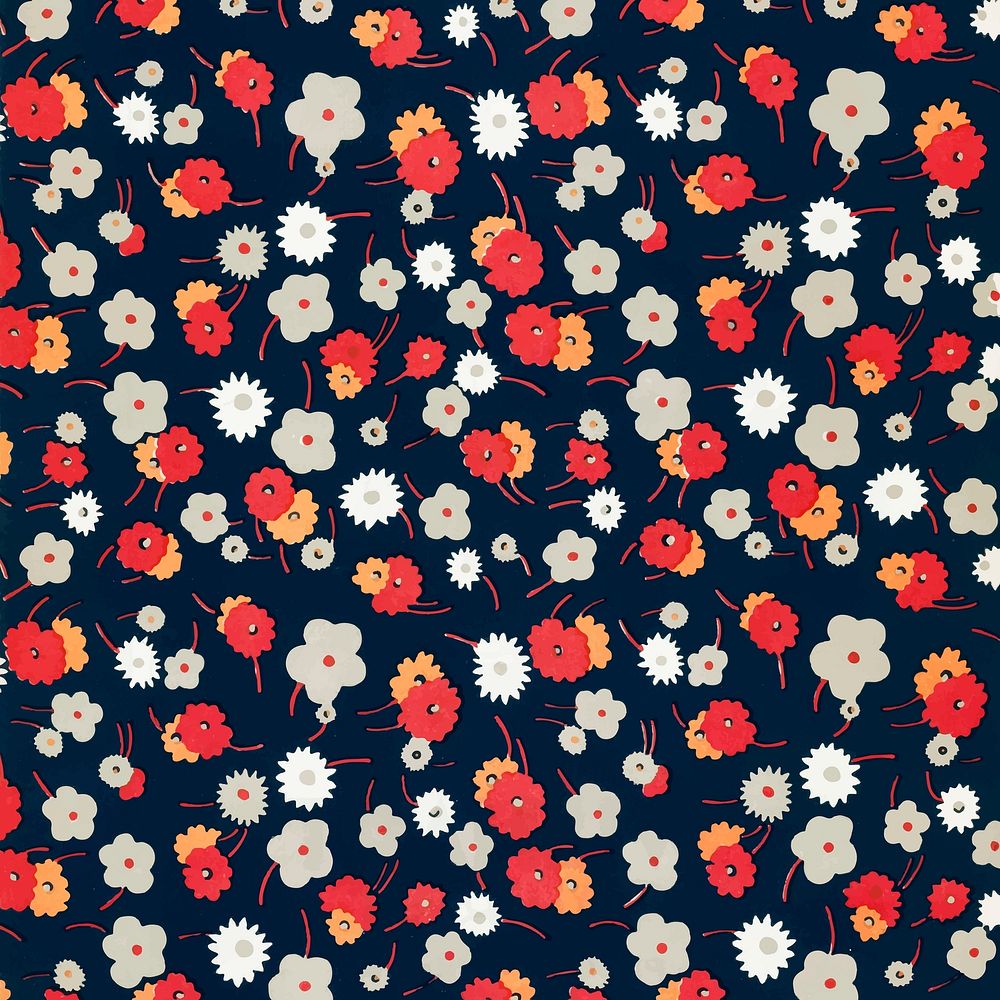Floral pattern background vector, remixed from artworks by Charles Goy