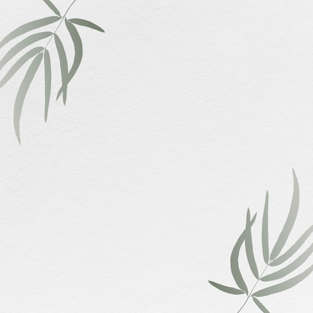 Gray leaf frame, minimal illustration psd