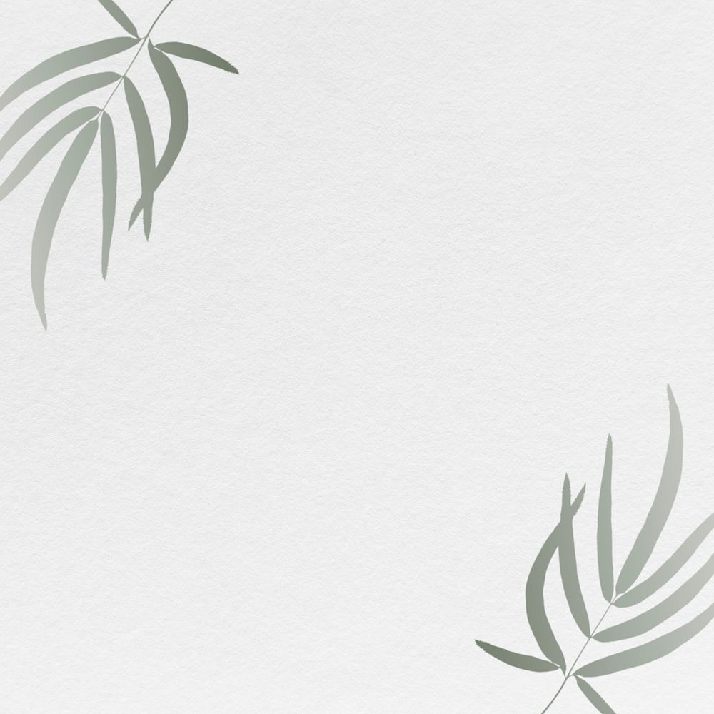 Gray leaf frame, minimal illustration