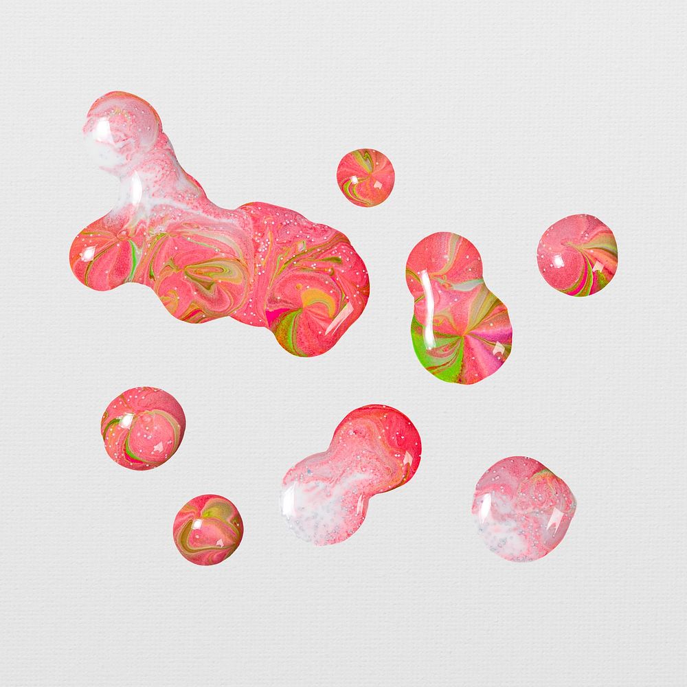 Pink marble swirl feminine acrylic paint element