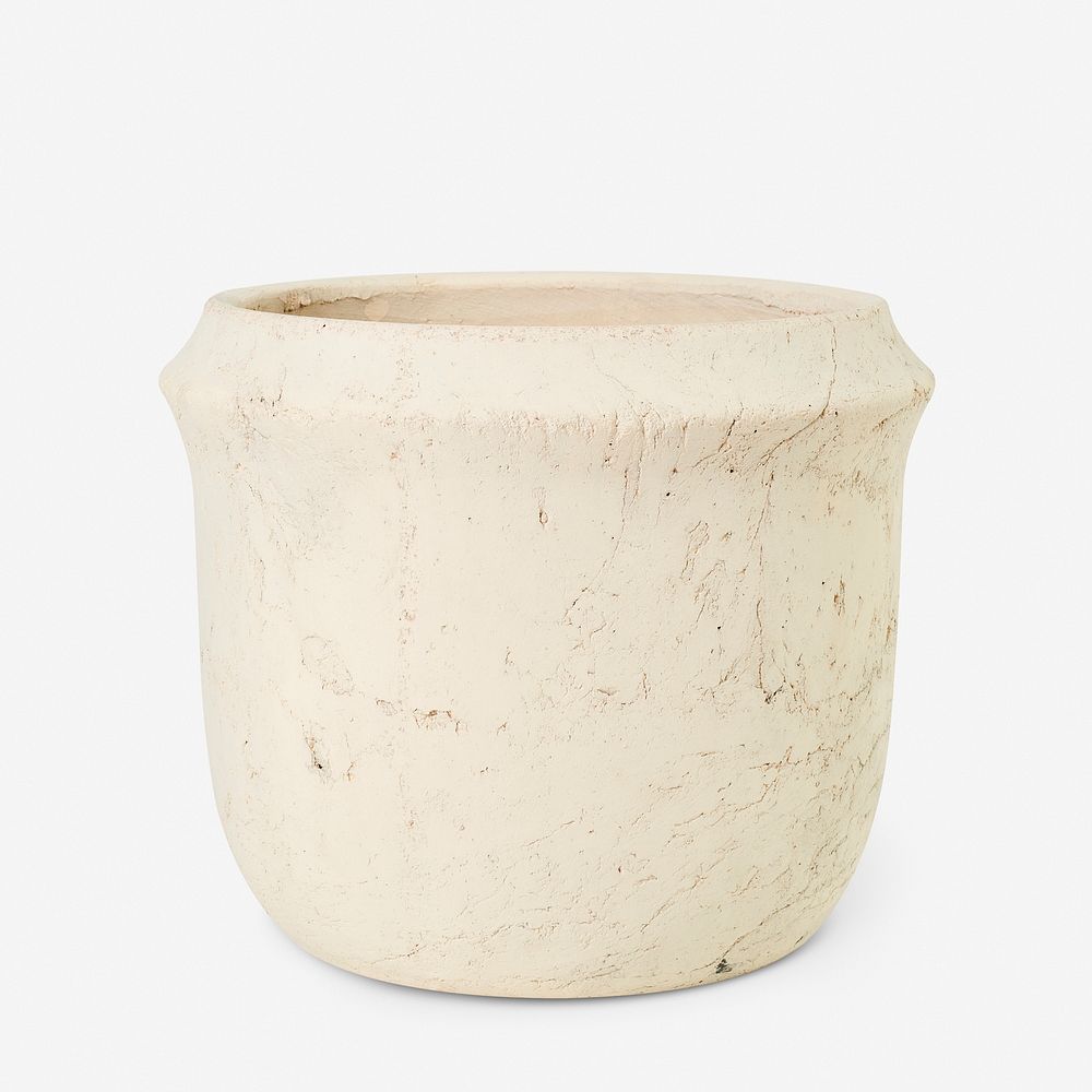 Minimal beige ceramic plant pot