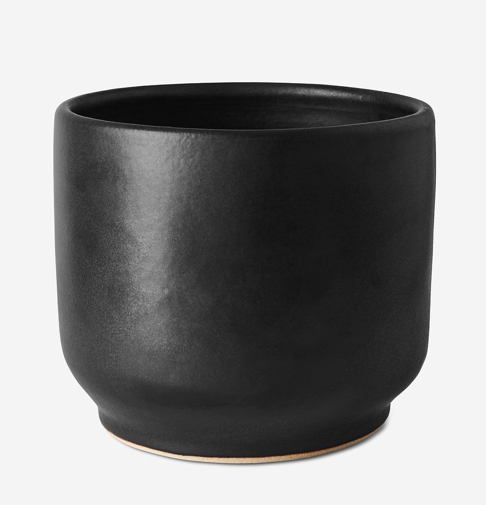 Black minimal ceramic plant pot