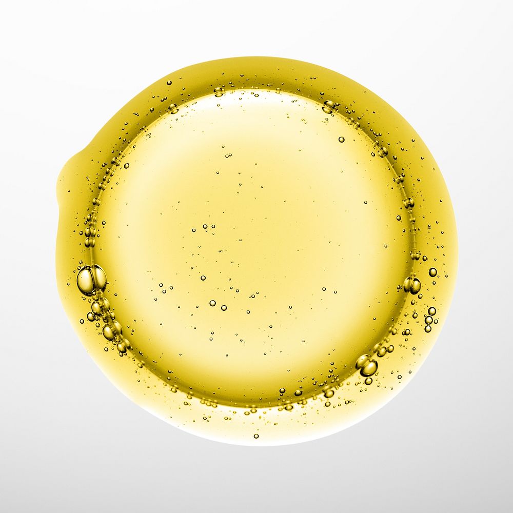 Abstract oil bubble macro shot yellow liquid