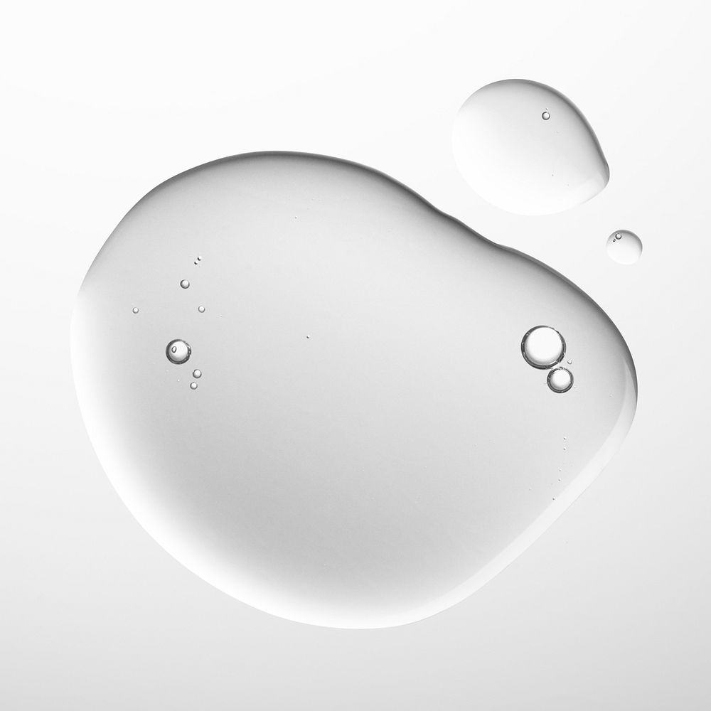Transparent oil liquid bubble macro cosmetic product