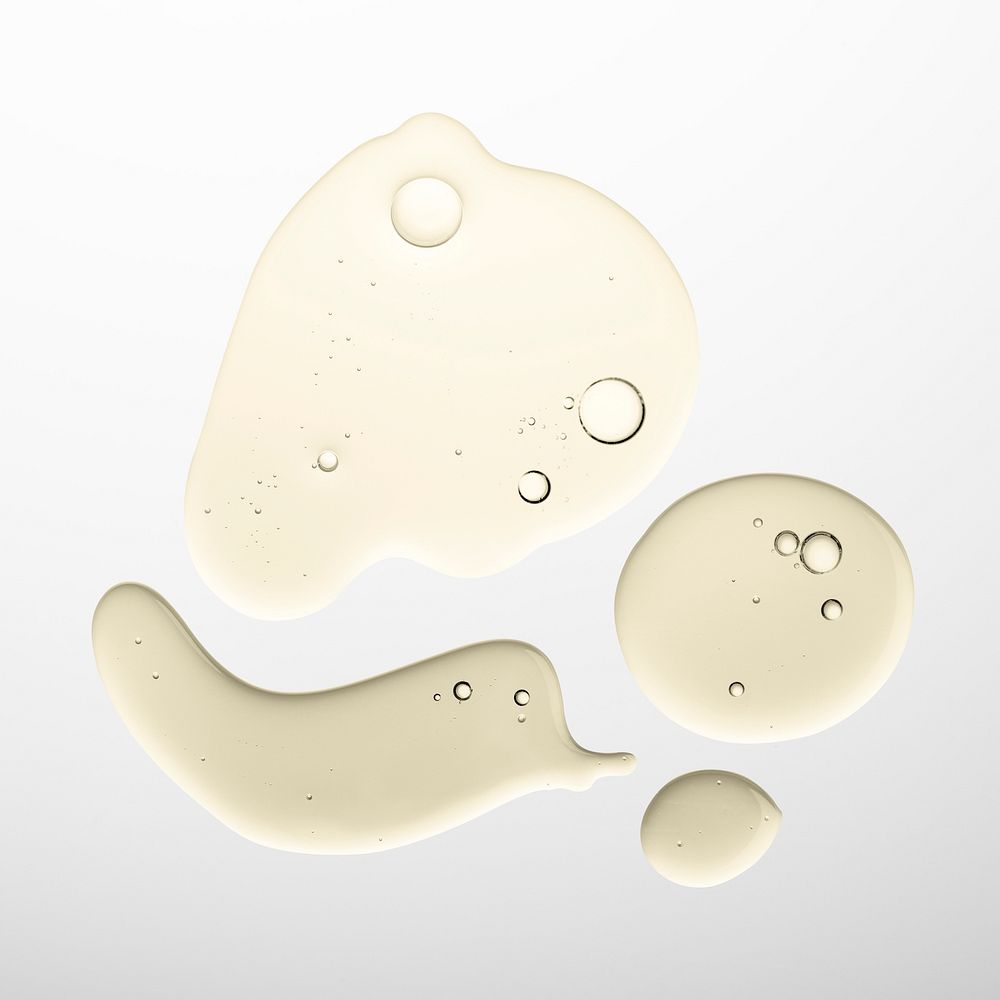 Gold oil liquid bubble macro cosmetic product