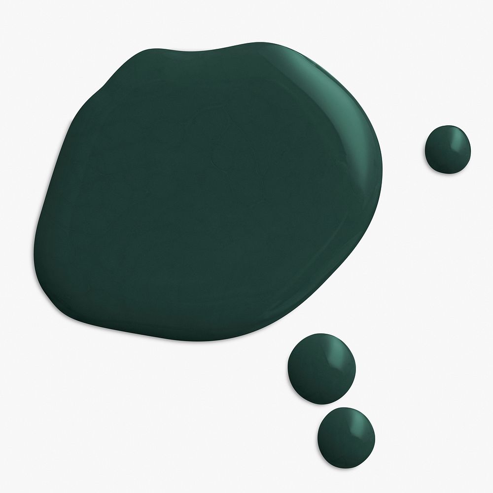Acrylic paint drop in deep green