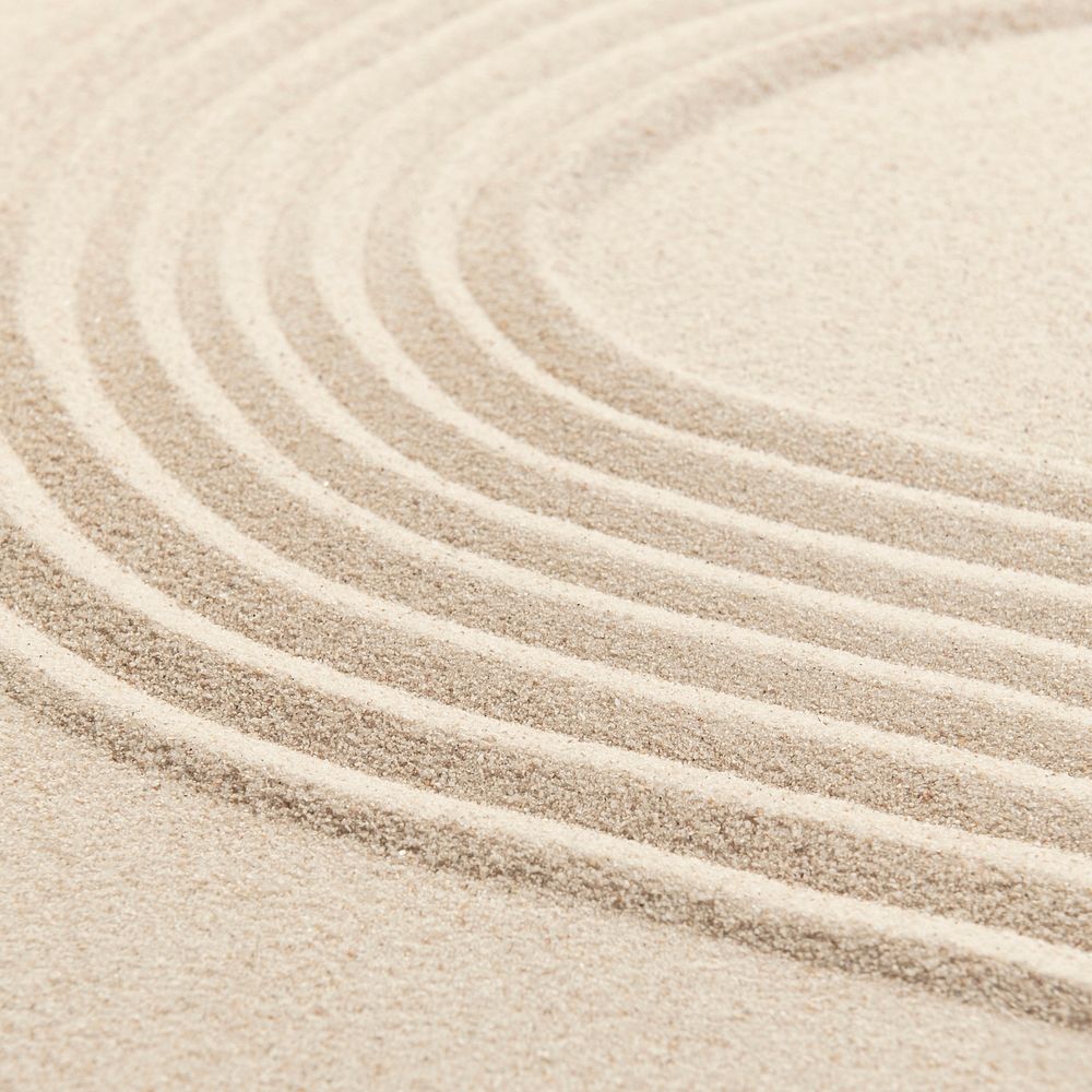 Zen sand wave textured background in mindfulness concept