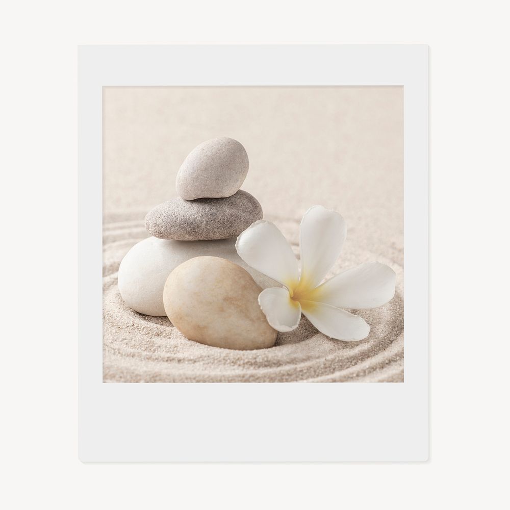 Zen stones instant photo, wellness image
