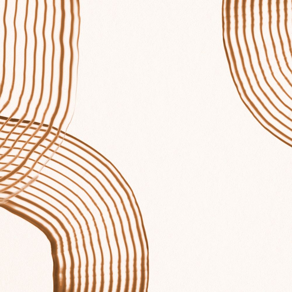 Abstract art textured border in brown handmade wavy pattern
