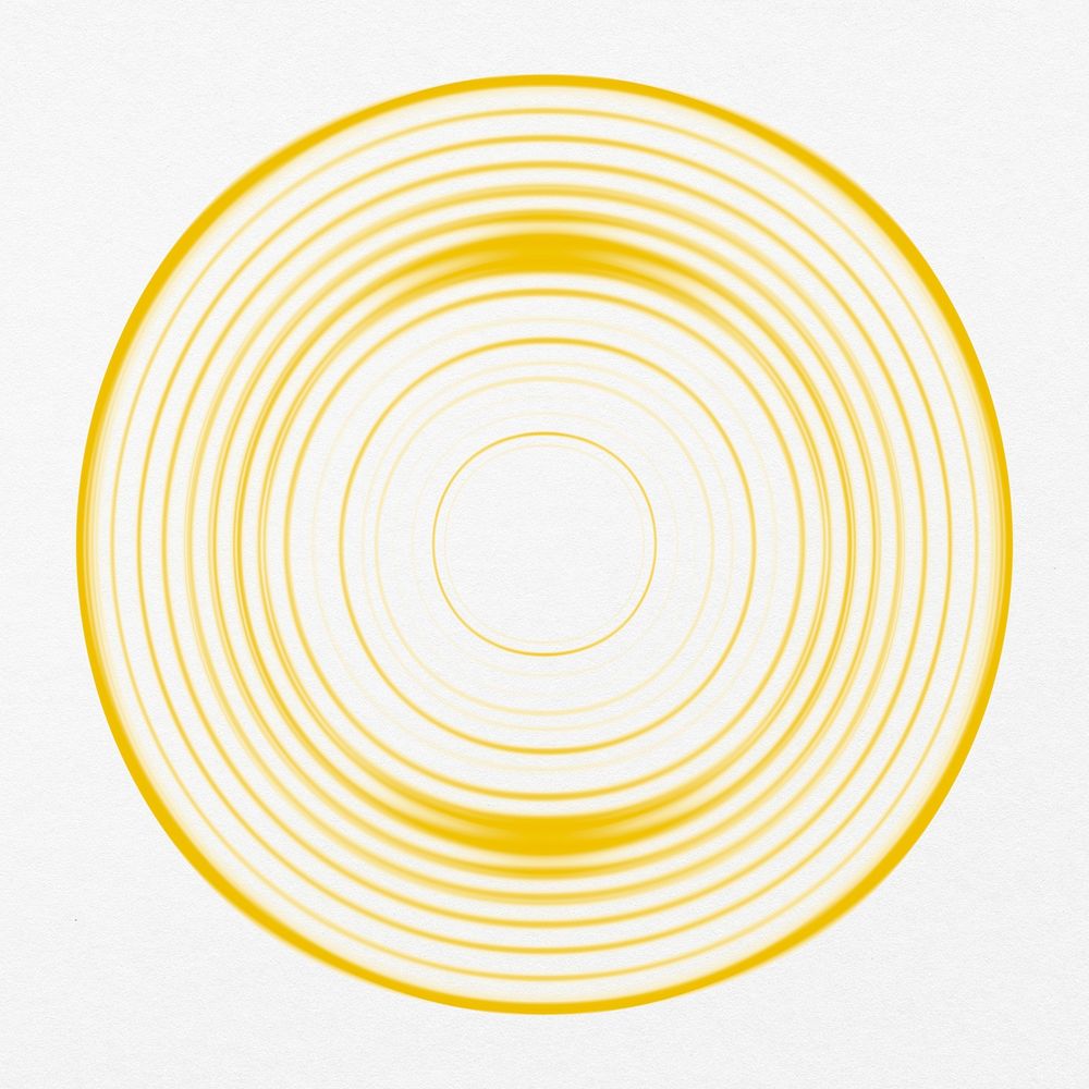 Yellow comb painted texture circle abstract DIY graphic experimental art