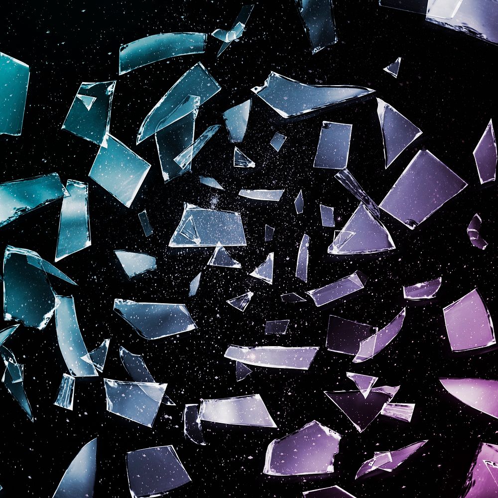 Aesthetic background of mirror shards colorful tone