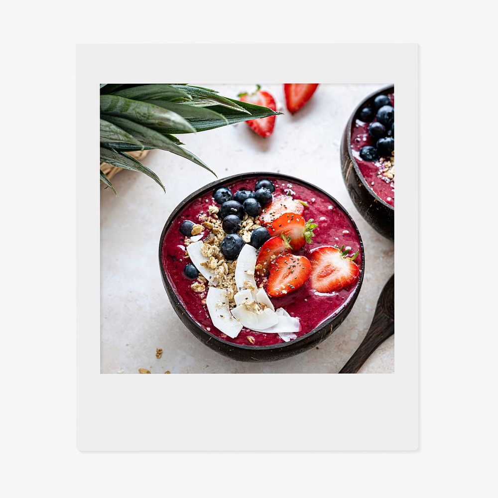 Acai bowl instant photo, healthy food image