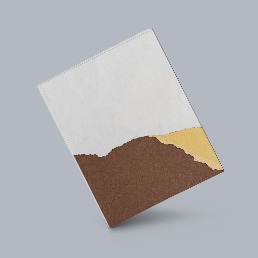 Book cover ripped paper craft diy in earth tone