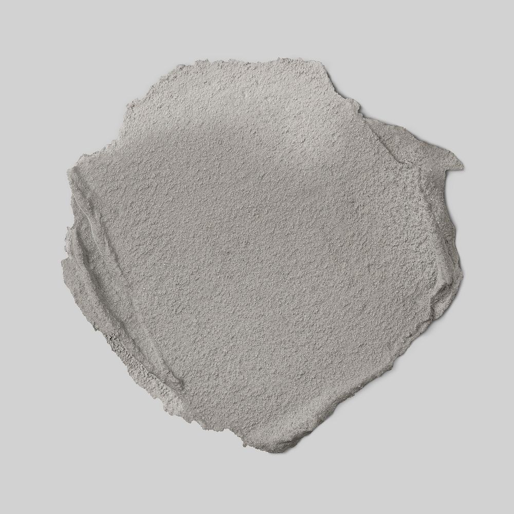 Smeared wet cement texture psd graphic element in gray tone