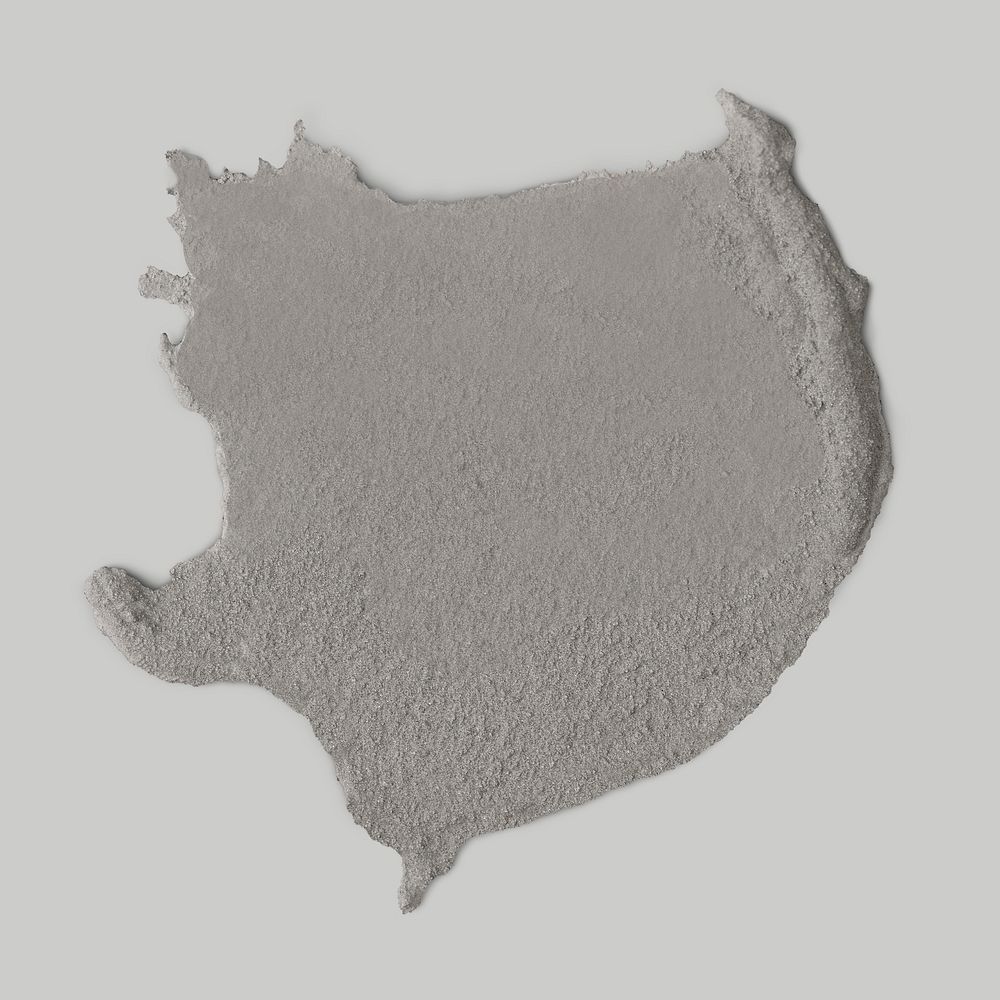 Smeared wet cement texture graphic element in gray tone