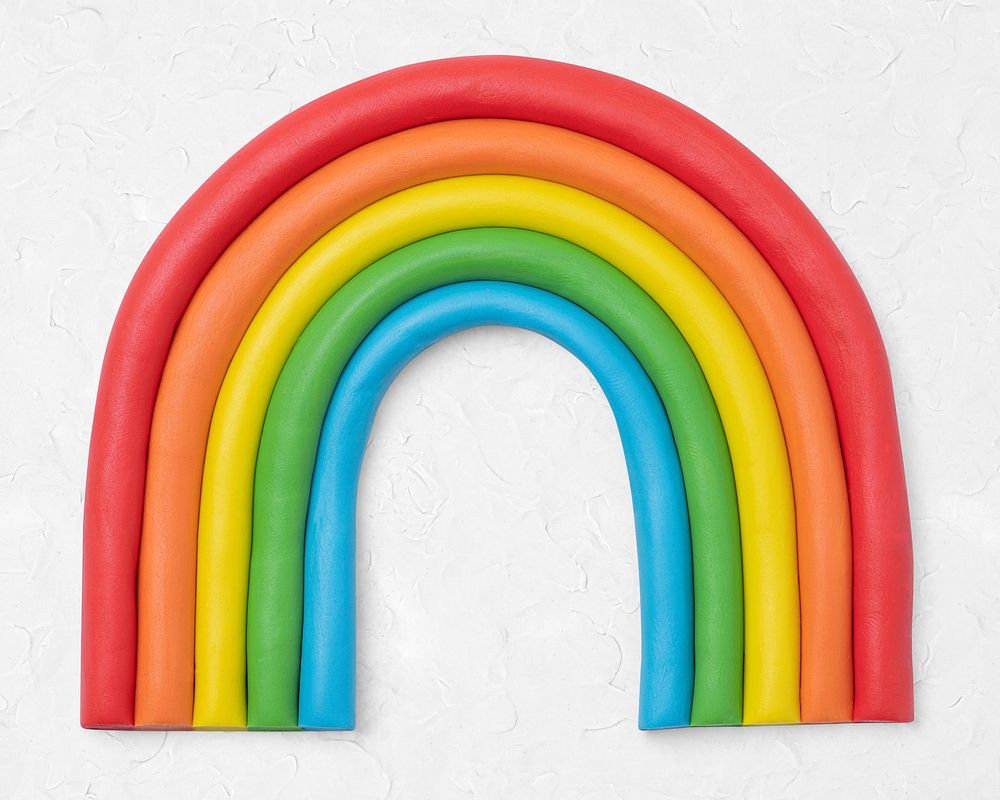 Cute rainbow dry clay colorful craft graphic for kids