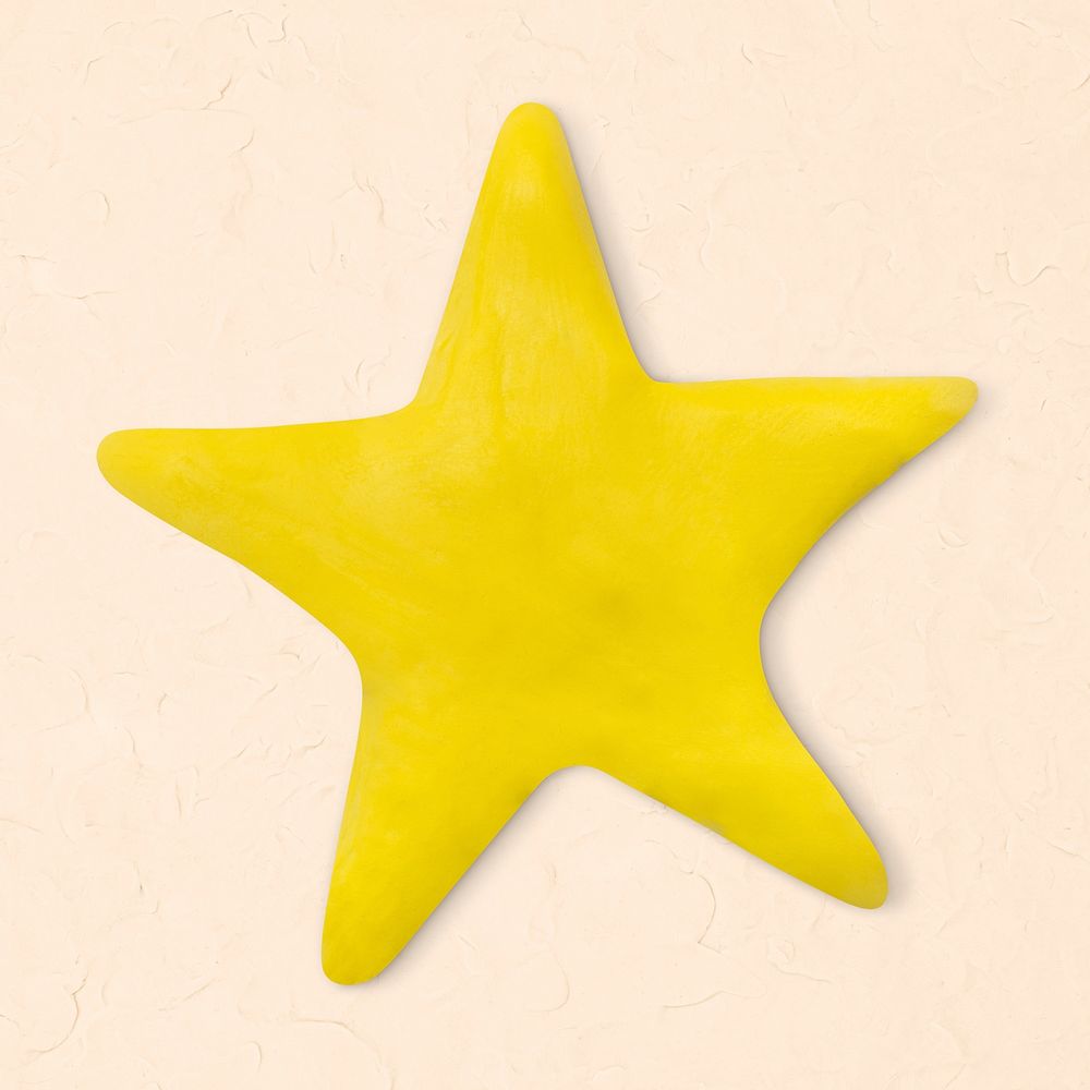 Yellow star clay craft cute handmade creative art graphic