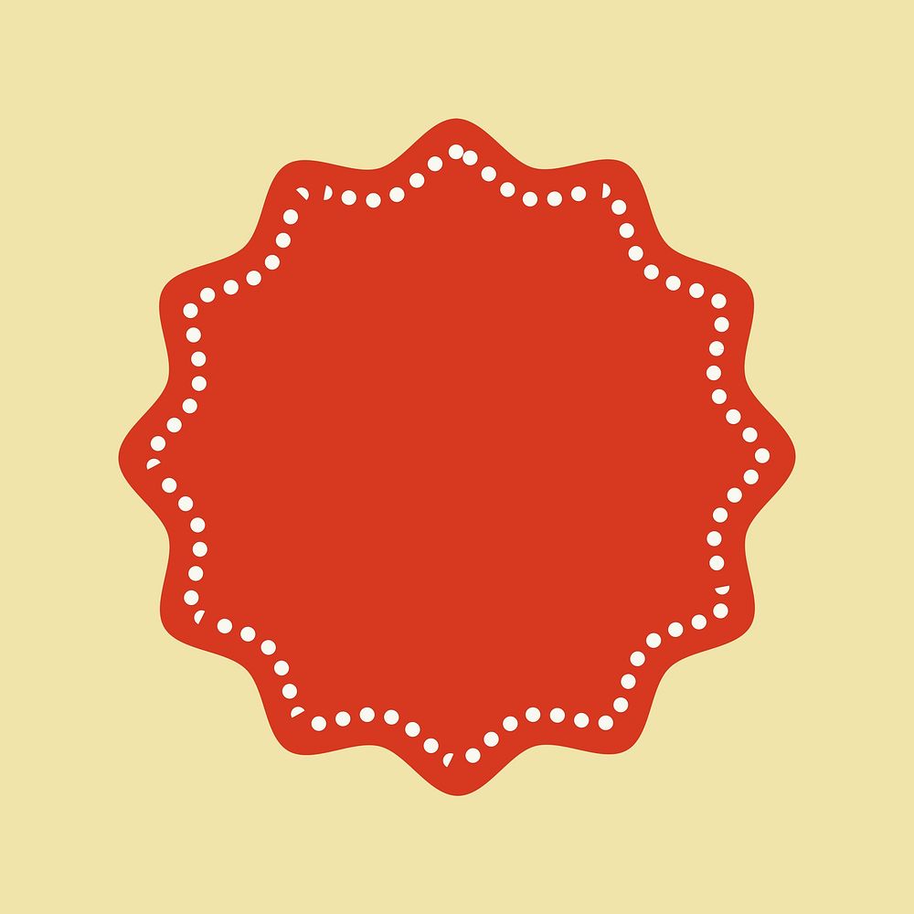 Blank badge element psd in red color