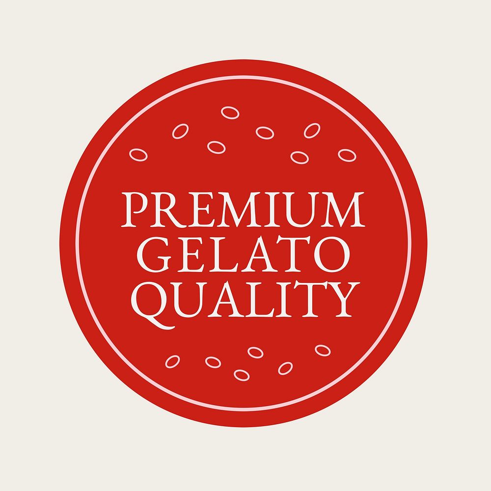 Gelato business logo psd in red color