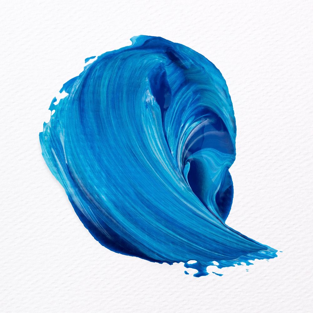 Blue paint smear textured brush stroke creative art graphic