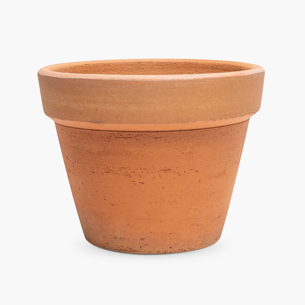 Empty terracotta clay plant pot