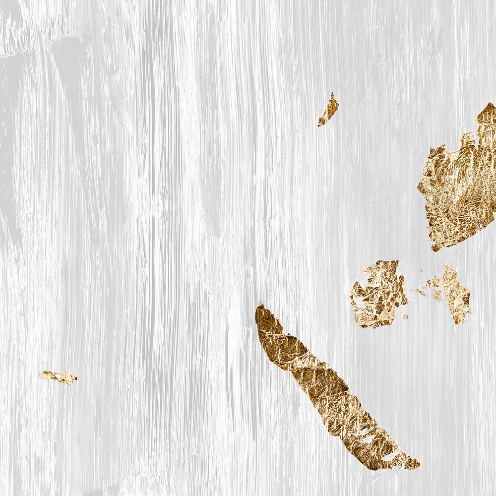 Gold in textured background wallpaper, acrylic paint in white 