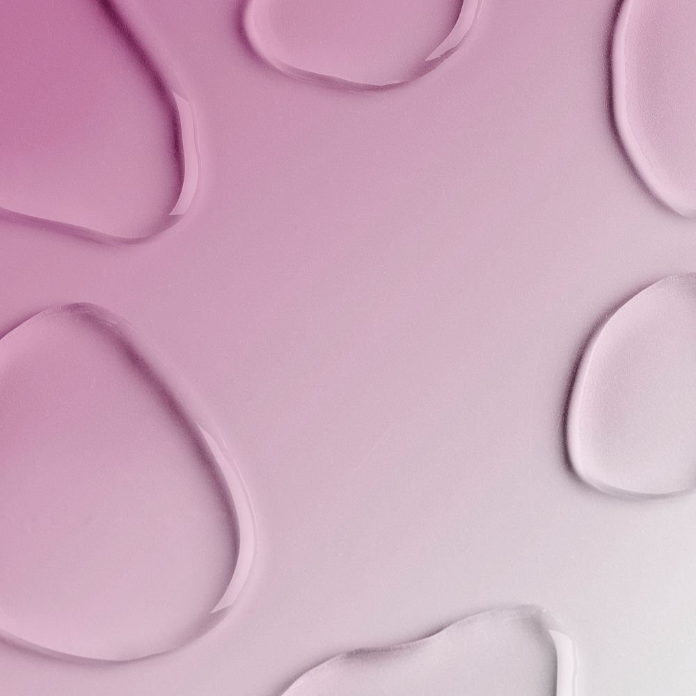 Pink background, water drops frame