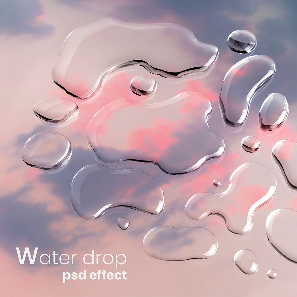 Water drop texture psd effect, photoshop add-on