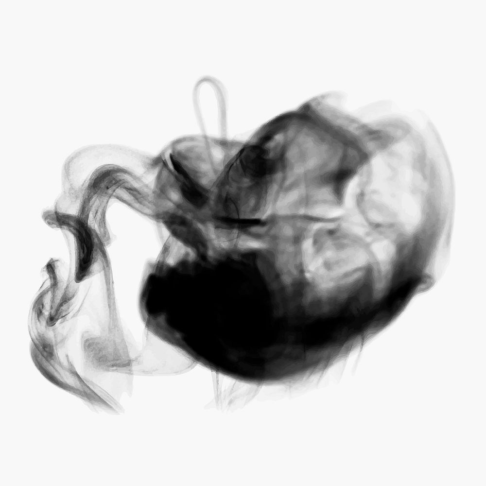 Black smoke vector textured effect, abstract design