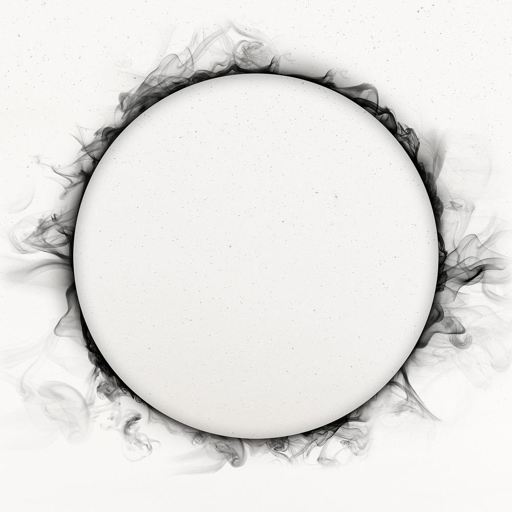 Frame aesthetic, smoke white circle shape design