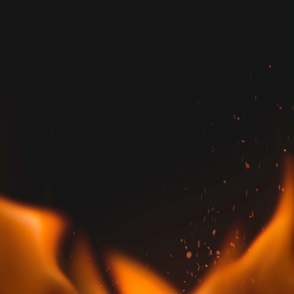 Aesthetic flame background, orange border realistic fire image psd