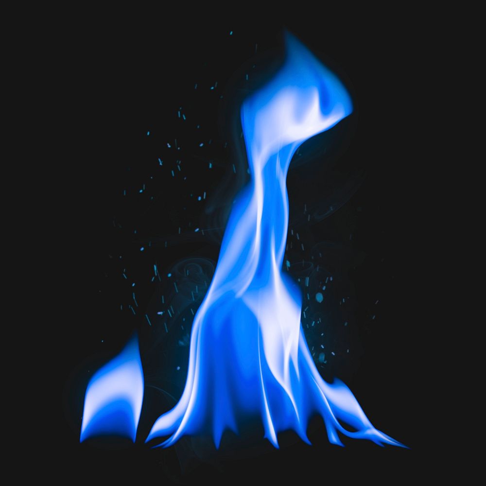 Campfire flame element, realistic burning fire image