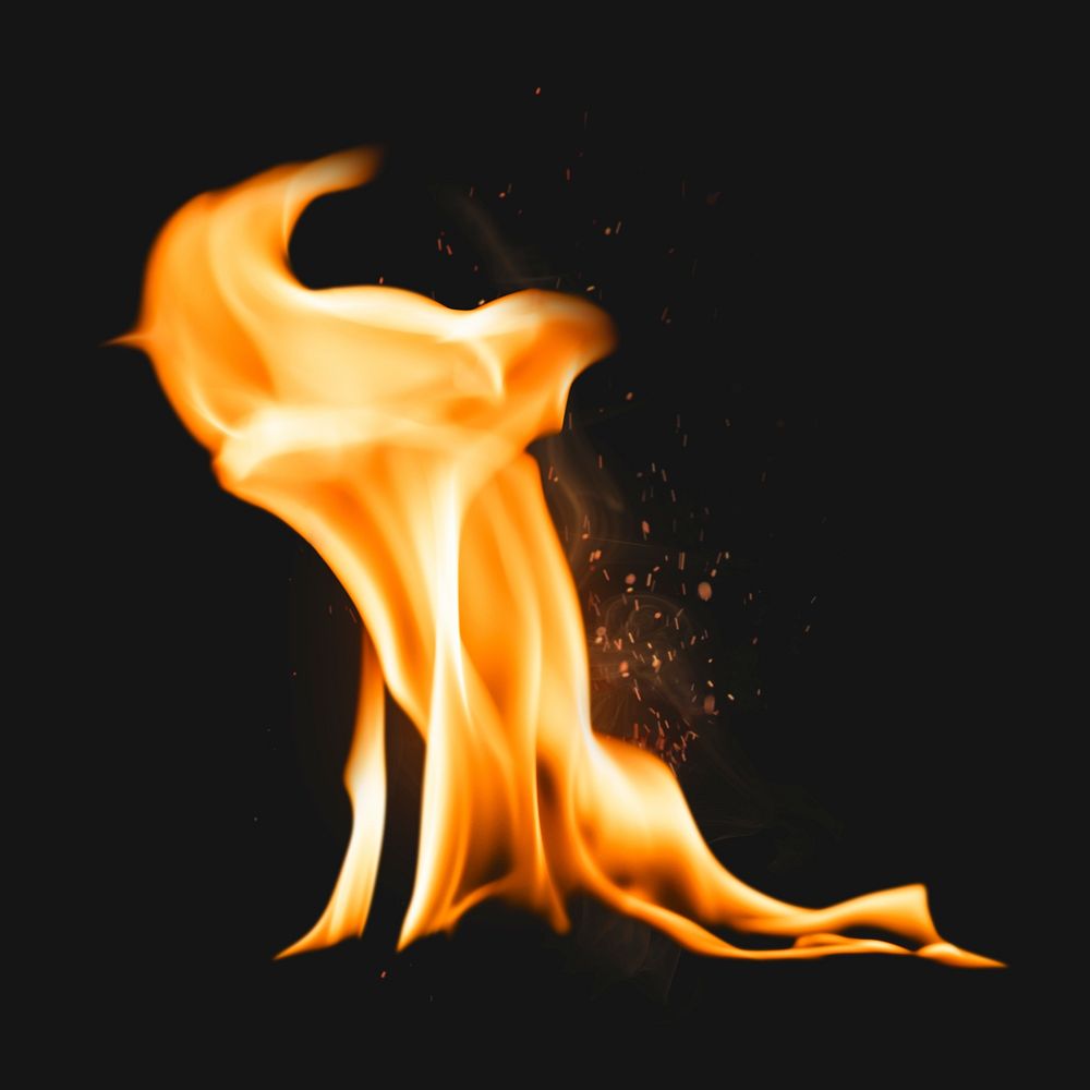 Flame element, realistic torch fire image