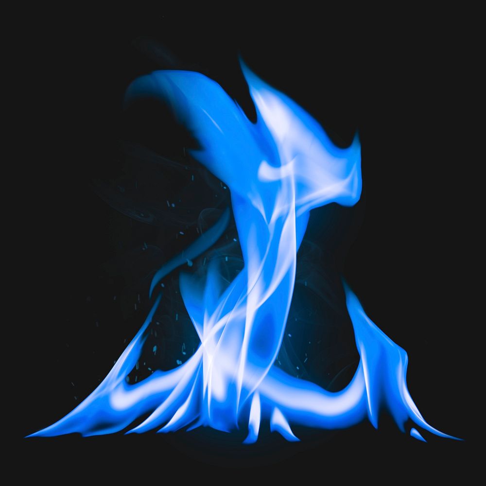 Campfire flame element, realistic burning fire image