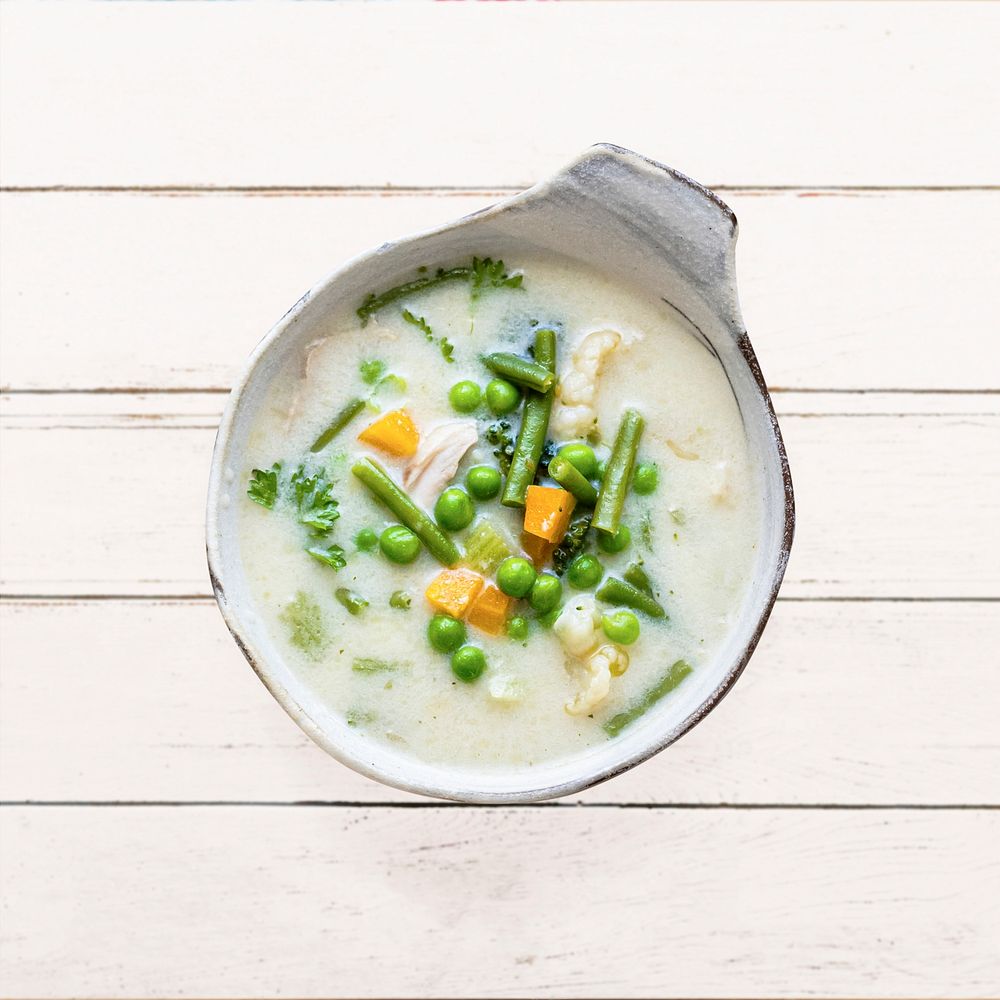 Healthy chicken & vegetable soup psd