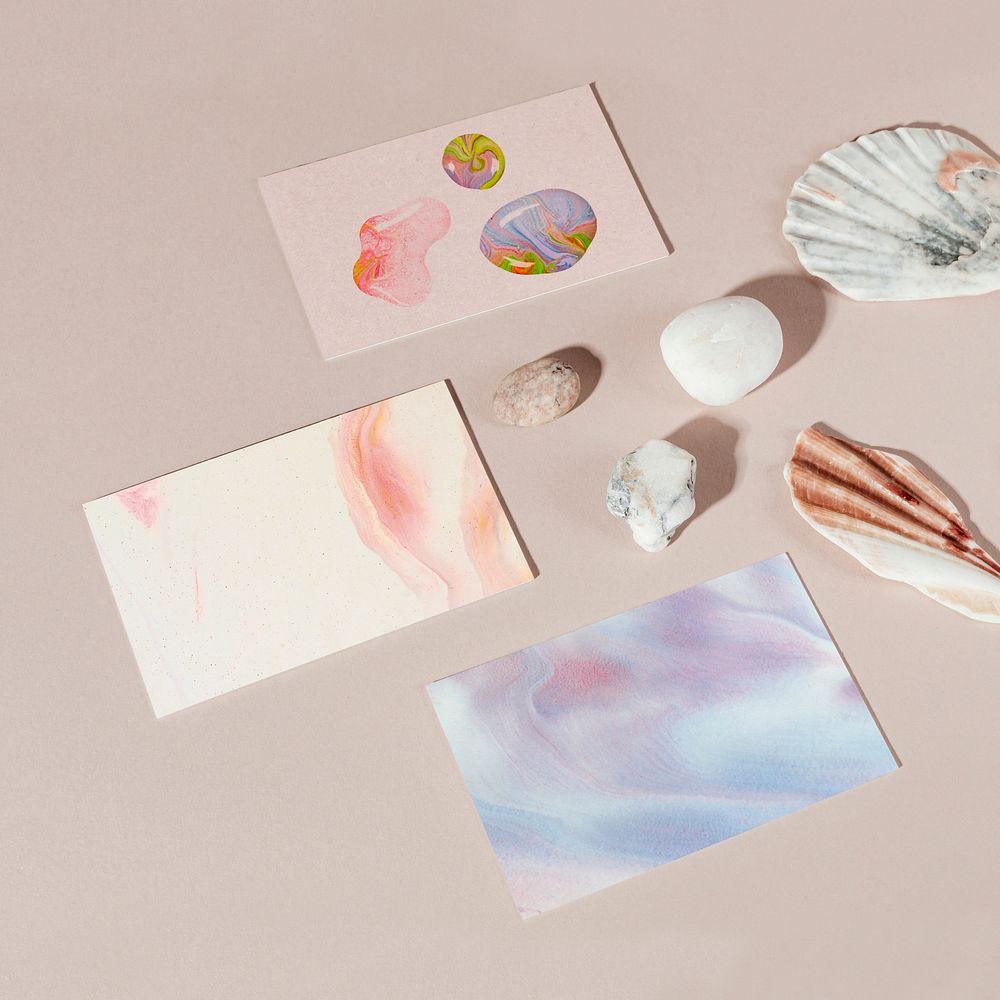 Feminine business cards handmade experimental art with design space