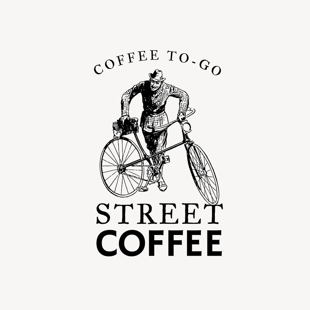 Coffee shop logo business corporate identity with text and bicycle