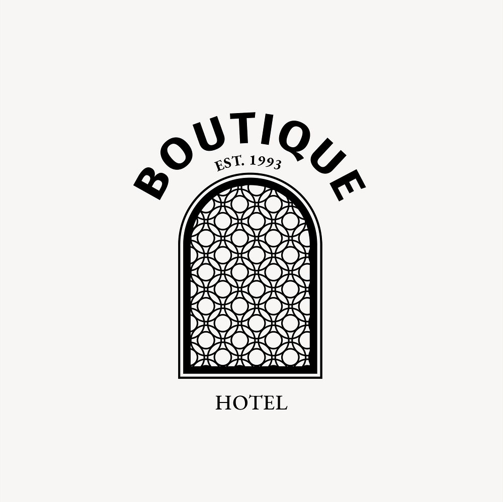 Editable hotel logo psd business corporate identity with boutique hotels text