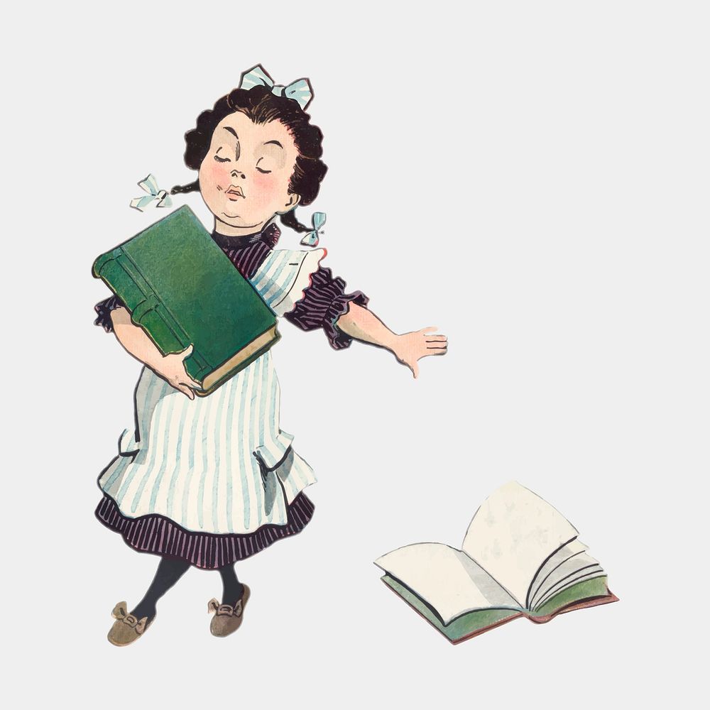 Cute woman character vector dropping her book