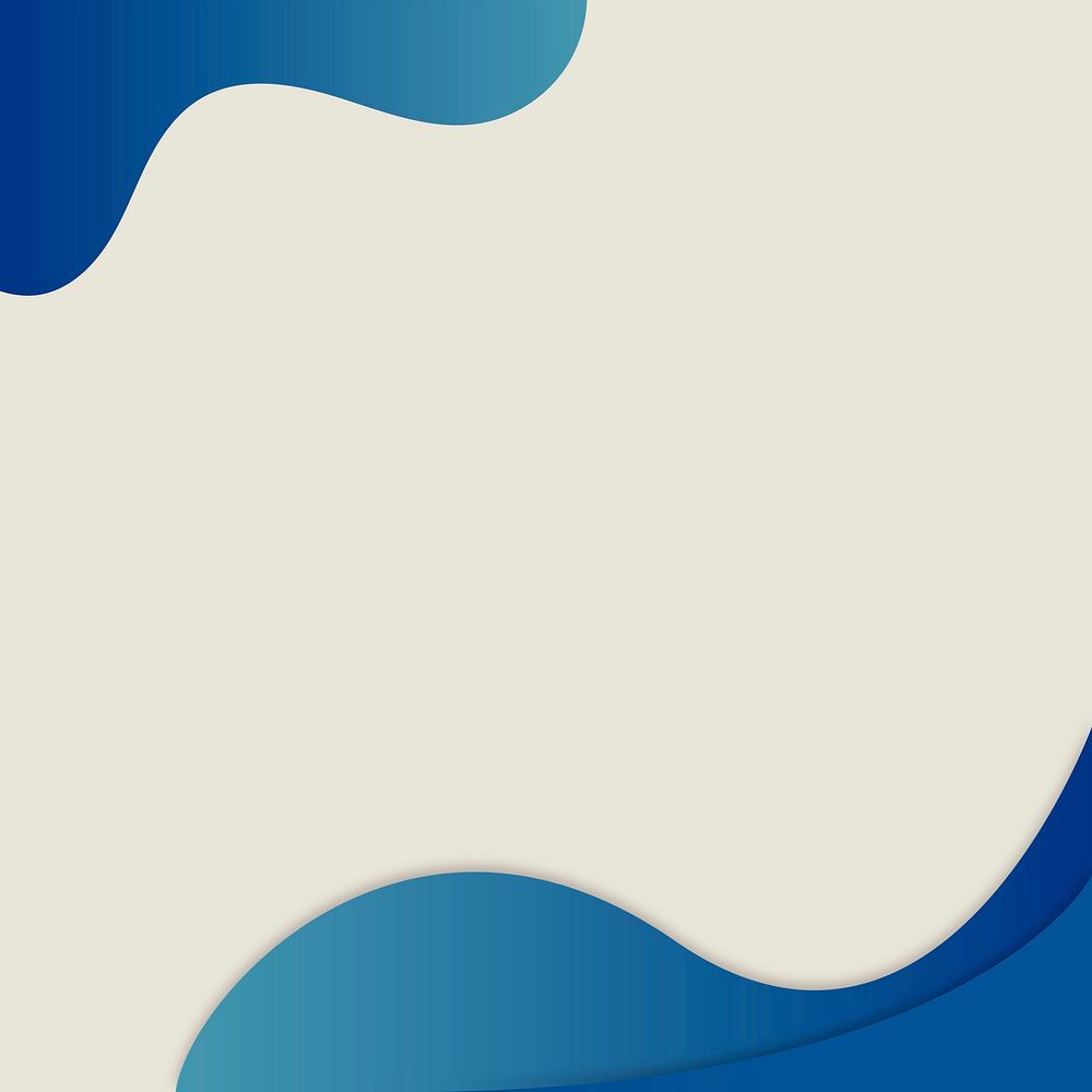 Blue curved border vector on simple background
