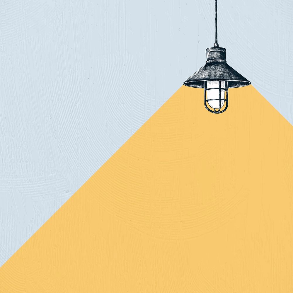 Wall background vector with bright ceiling light