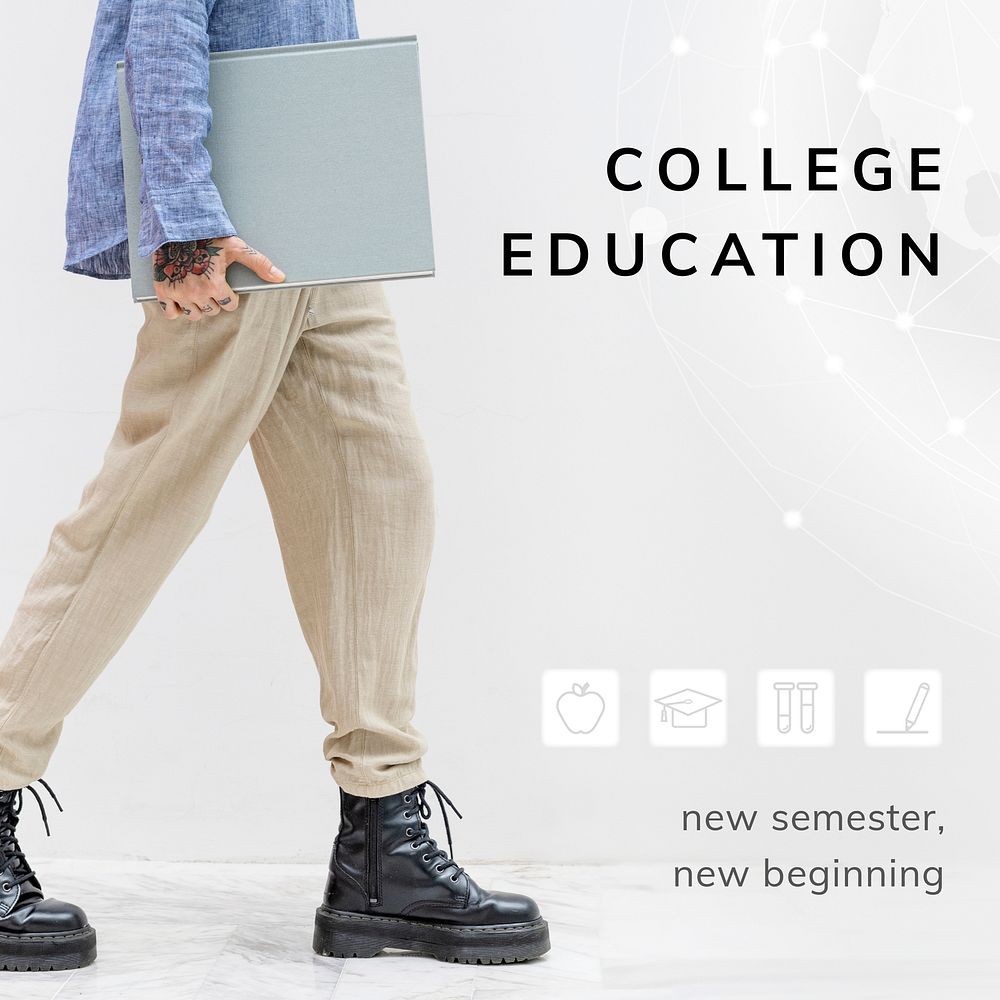 College education template vector for new semester