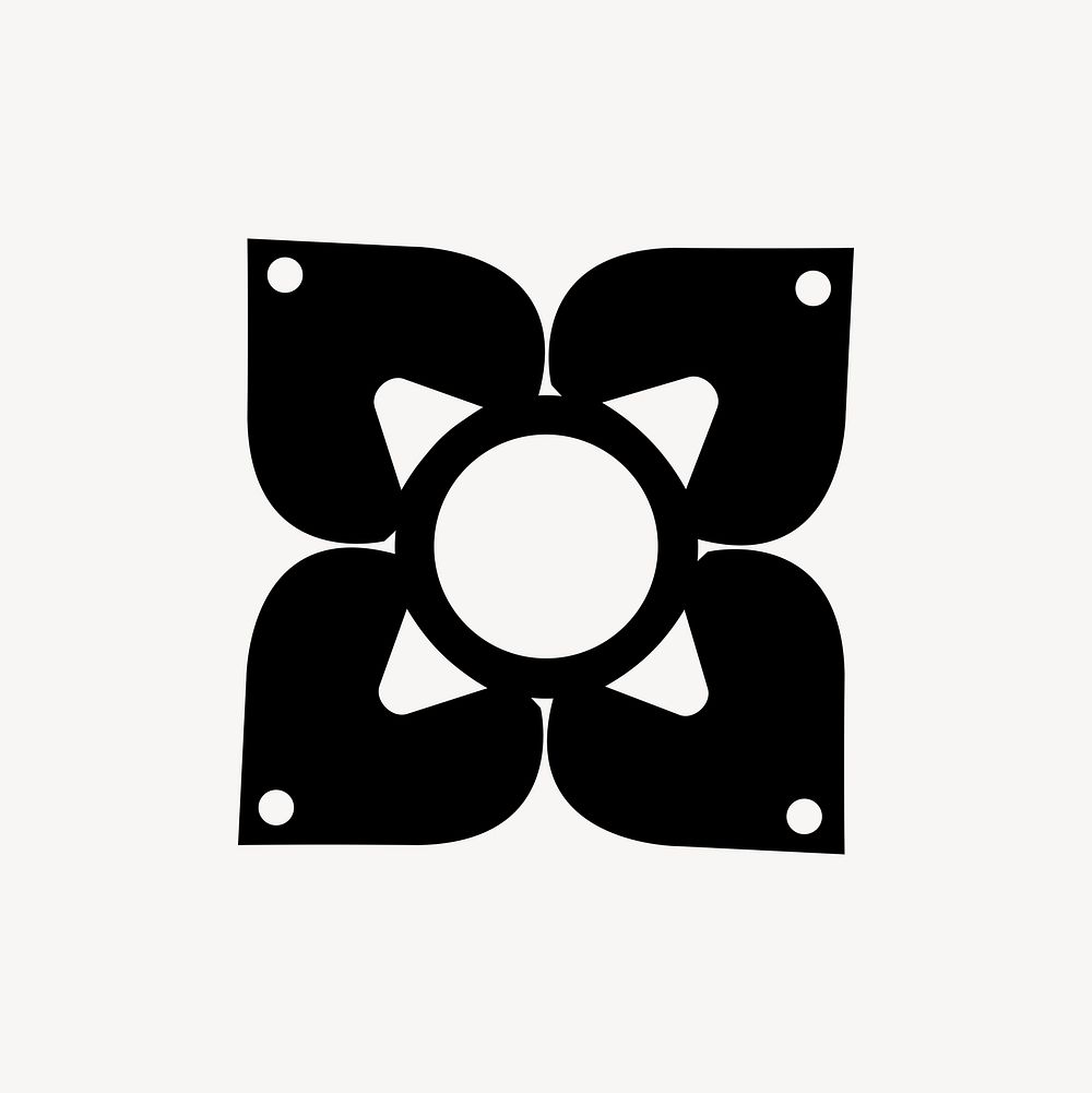 Flower minimal icon psd illustration for branding
