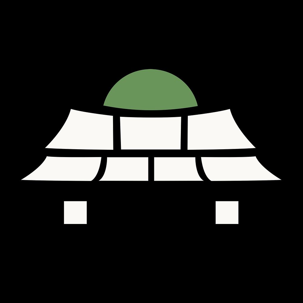 Japanese gate minimal icon psd illustration for branding