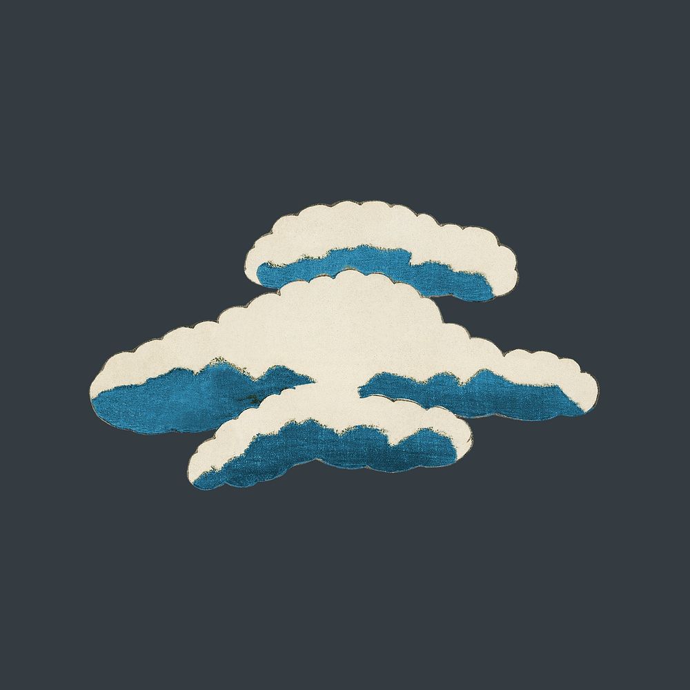 Vintage Japanese cloud png psd | Premium PSD - rawpixel