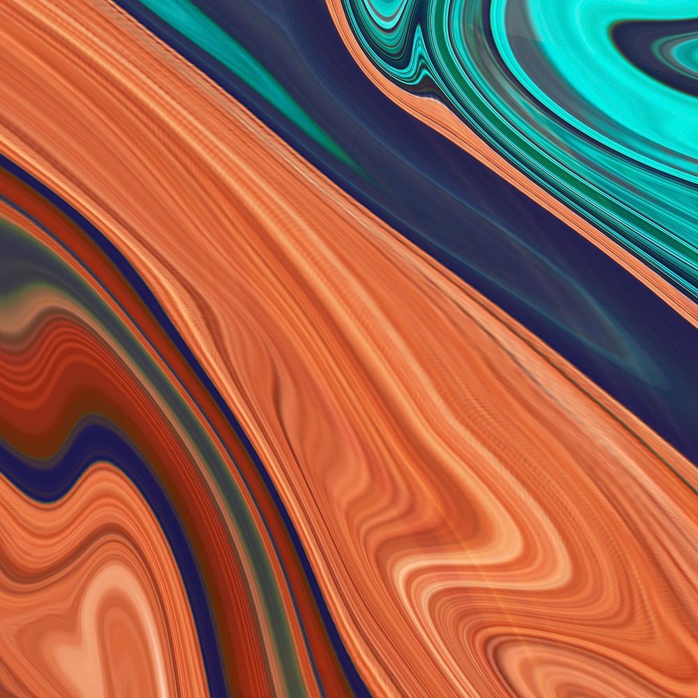Orange liquid marble abstract background