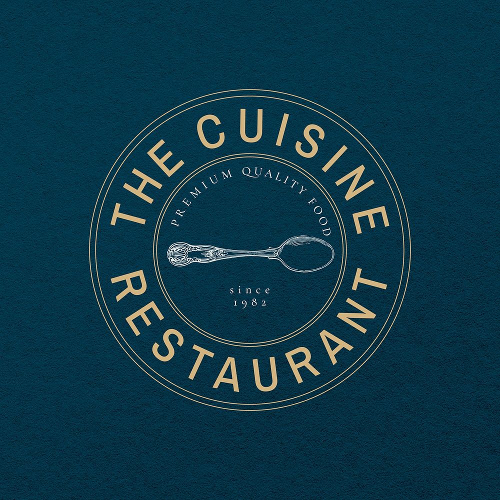 Restaurant vintage logo template psd set, remixed from public domain artworks